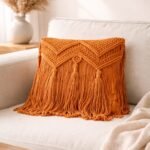 Macrame Cushion – Orange