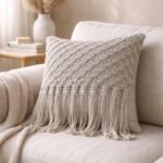 Macrame Cushion – Off White